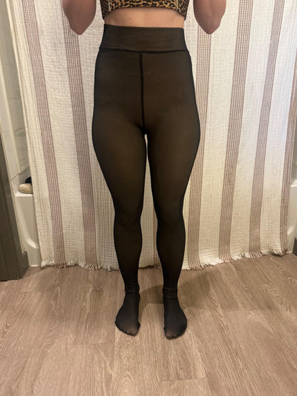 SPOONME2 Fleece Leggings Lined Tights