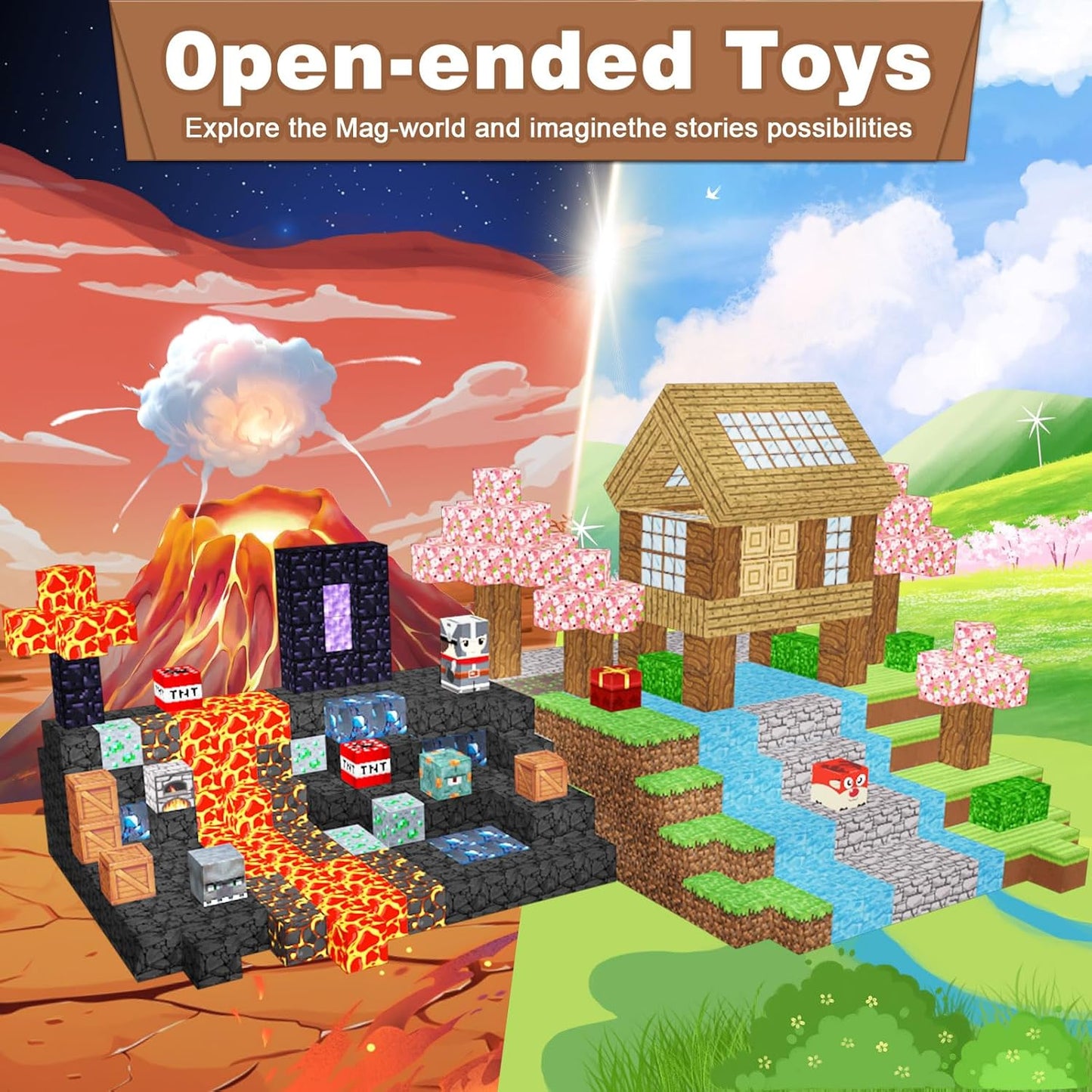 300pc Magic Magnet Building Blocks Set with Storage Box