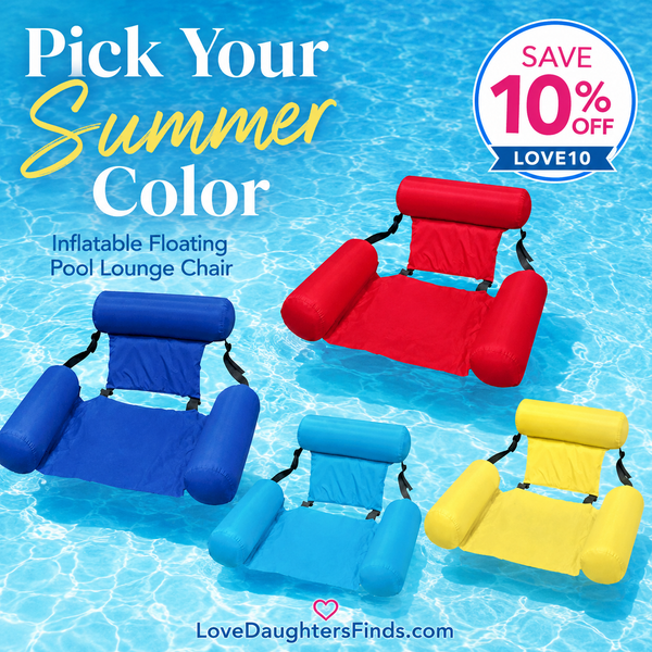 AquaCloud inflatable pool lounge chair color options