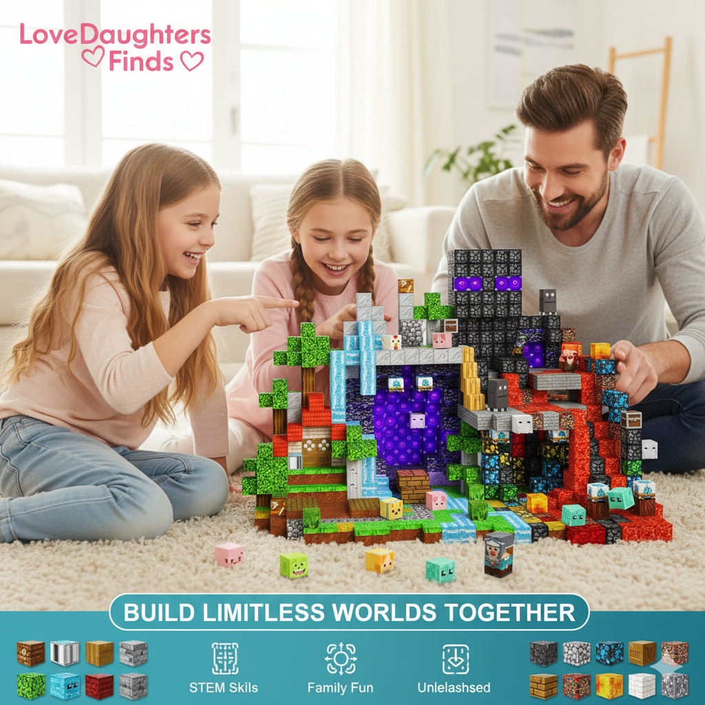 300pc Magic Magnet Building Blocks Set with Storage Box