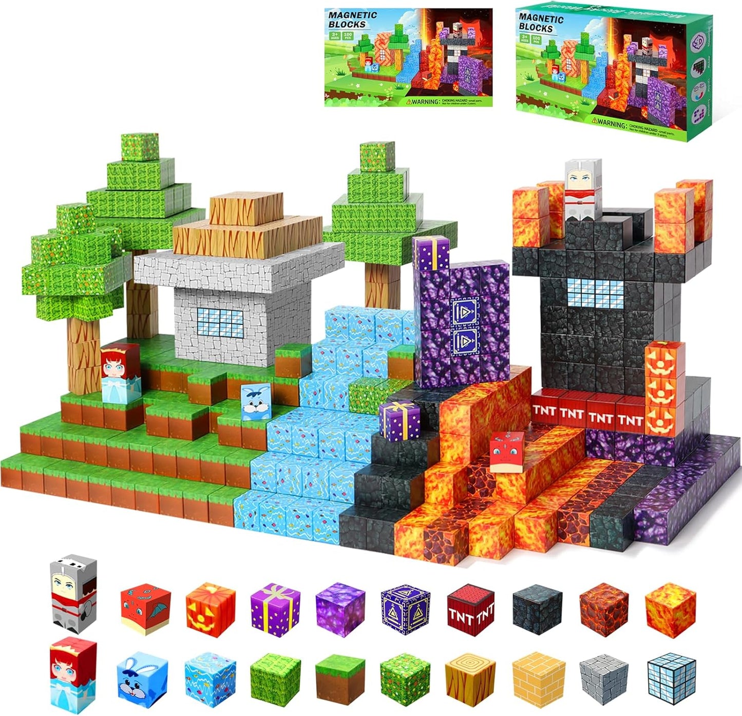 300pc Magic Magnet Building Blocks Set with Storage Box