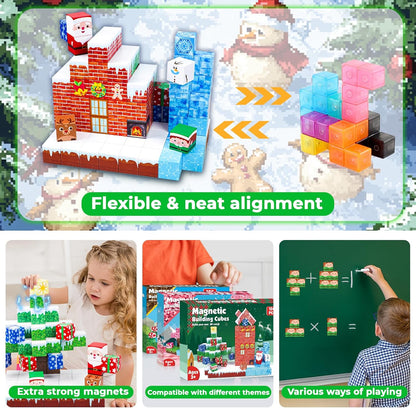 150pc Mega Christmas Magnetic Build Blocks Set