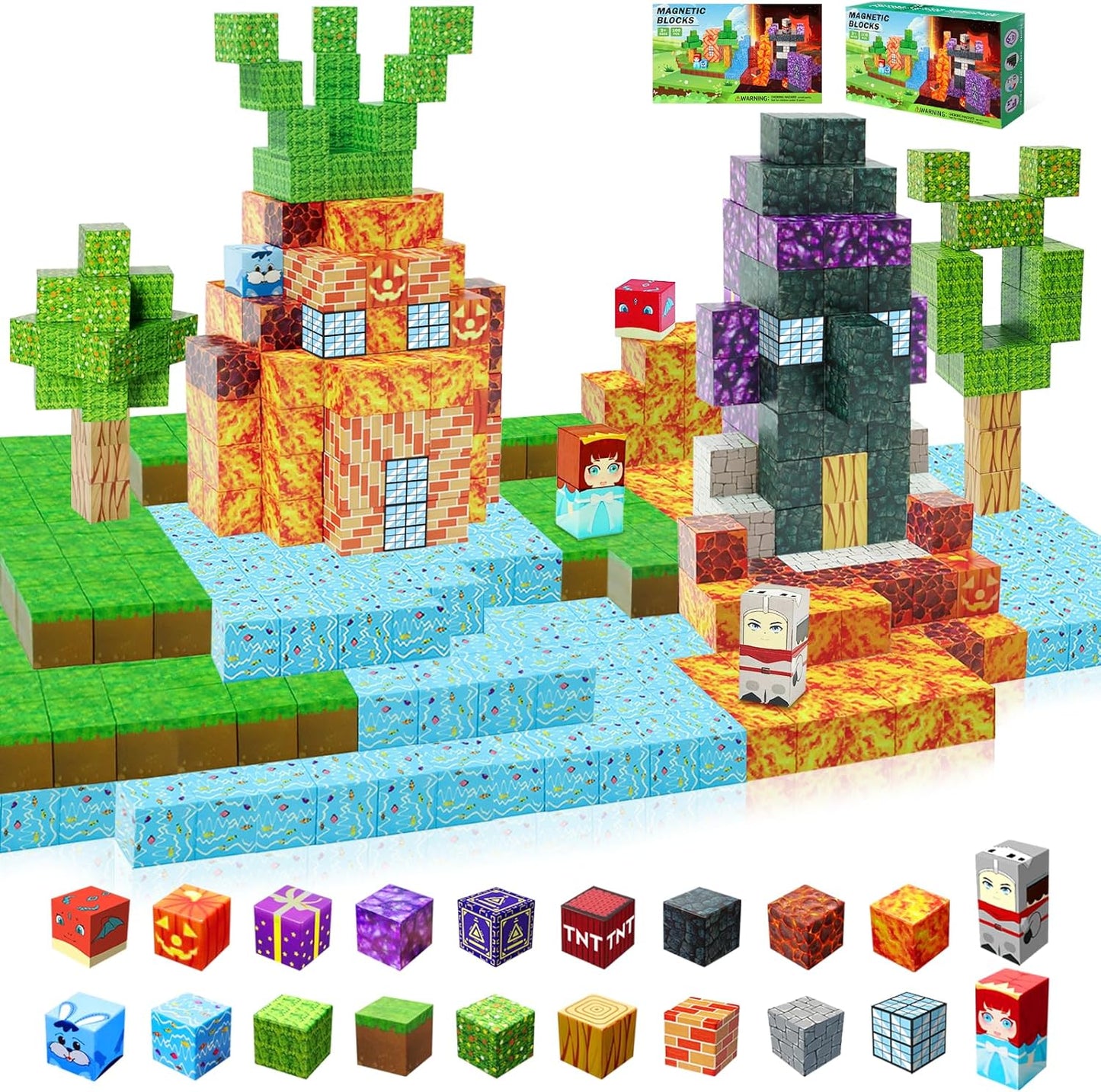 300pc Magic Magnet Building Blocks Set with Storage Box