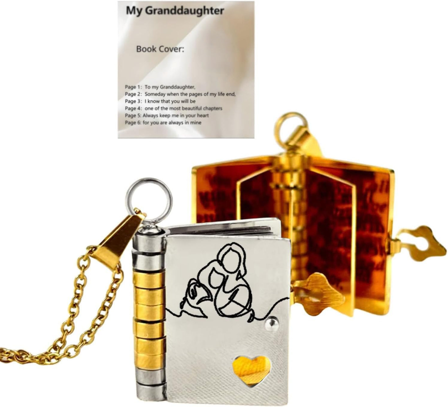 Daughter's Treasure Book Necklace