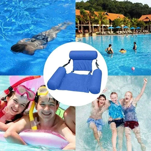 AquaCloud inflatable pool lounge chair in blue pool water